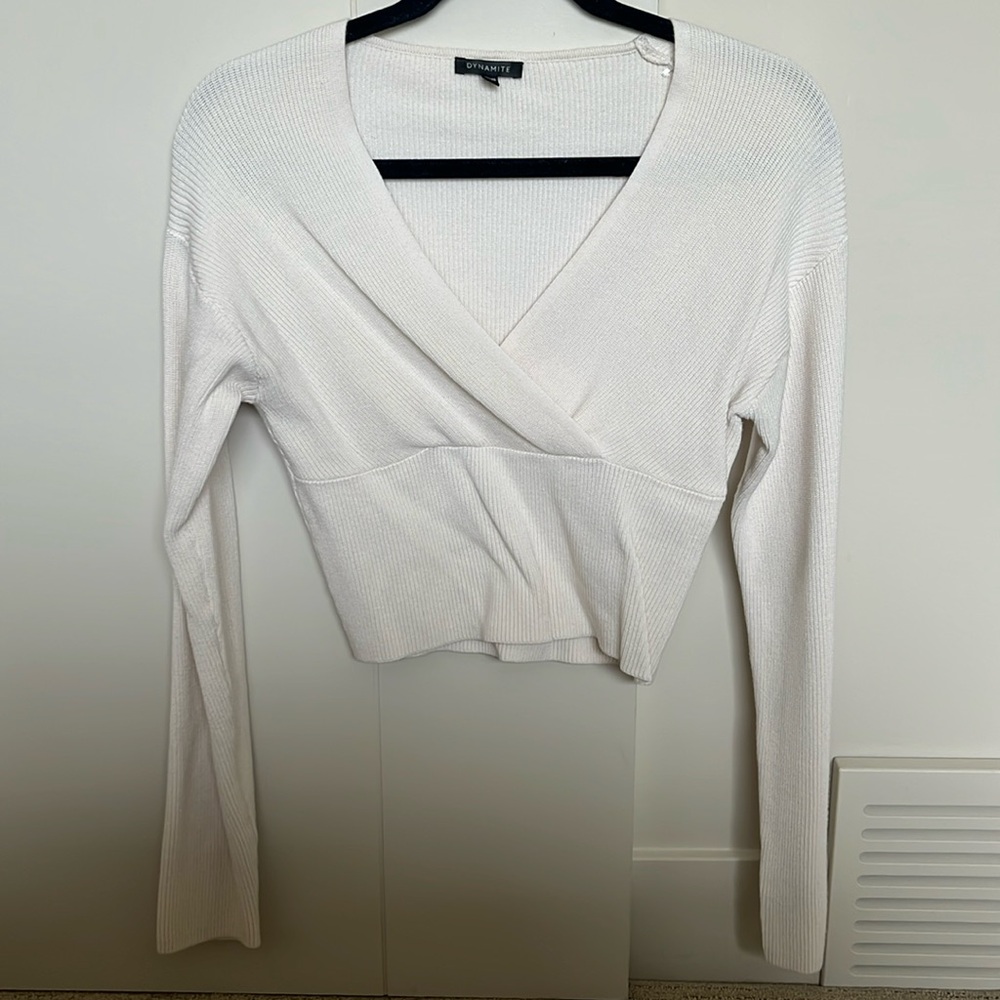 V-neck Cropped Sweater